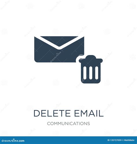 Delete Email Icon In Trendy Design Style Delete Email Icon Isolated On