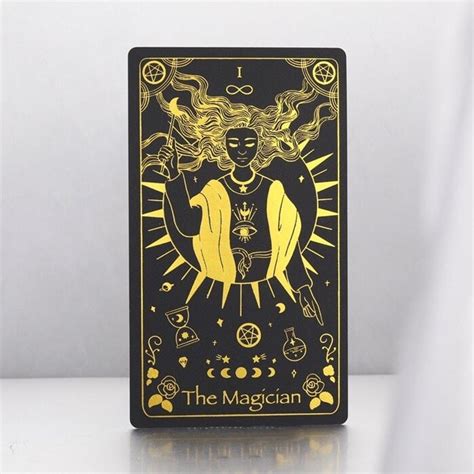 Black Tarot Deck With Downloadable Guide Book 78 Tarot Cards Etsy