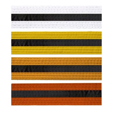 Martial Arts Colored Rank Belt With Black Stripe