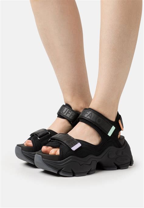 Buffalo Binary Platform Sandals Black Zalandoie