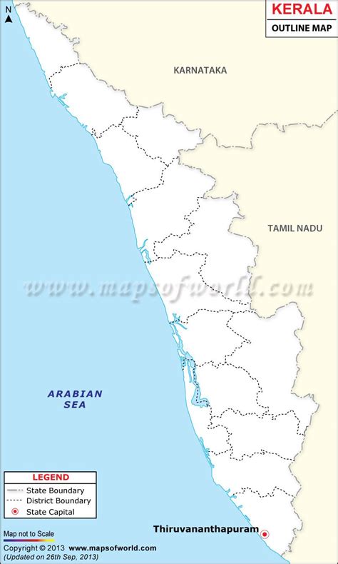 Kerala Outline Maps With Districts Kerala Free Maps F