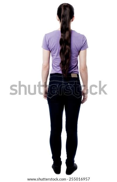 Full Length Young Woman Facing Wall Stock Photo 255016957 Shutterstock