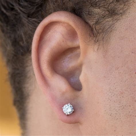 No Brand Accessories Mens Silver Round Diamond Stud Earrings Poshmark