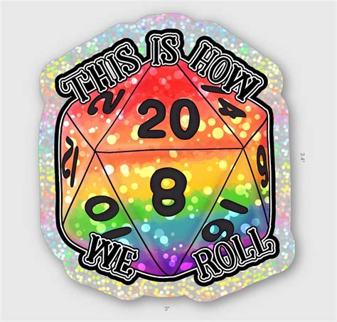 Rainbow D20 Dnd Dice Lqbt Sticker Etsy
