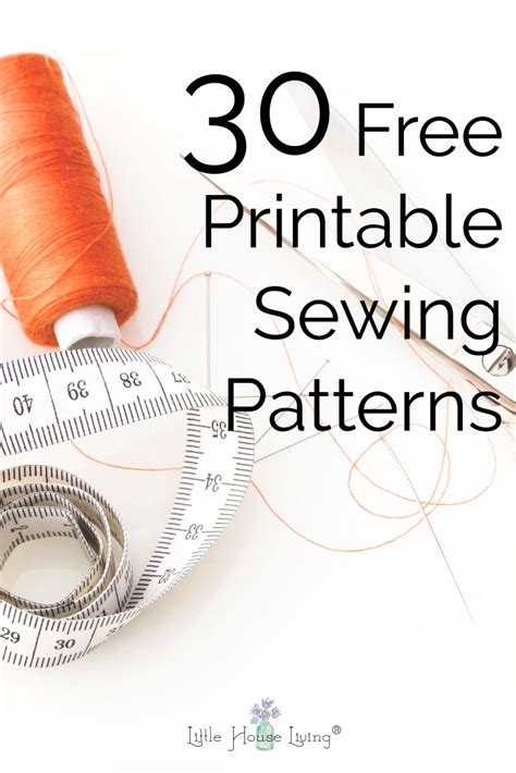 An Orange Spool Of Thread And Scissors With The Words Free Printable Sewing Patterns