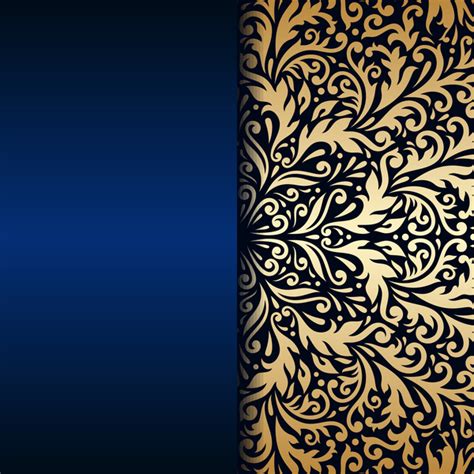 Luxury Blue Background With Ornament Gold Vector 09 Free Download