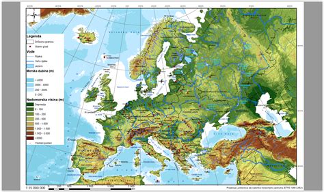 Fizicko Geografska Karta Karta Evrope Hrvatske Karta