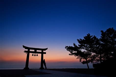 4520470 Landscape Torii Clear Sky Men Nature Japan Sea