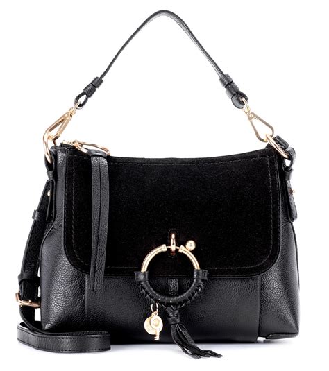 See By Chloé Joan Small Leather And Suede Crossbody Bag In Black Save