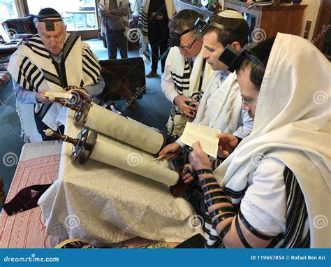 Jewish People Reading From The Torah Editorial Stock Image Image Of