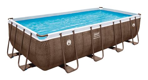 Coleman® Rattan Rectangular Steel Frame Swimming Pool With Ladder 16 Ft X 8 Ft X 48 In