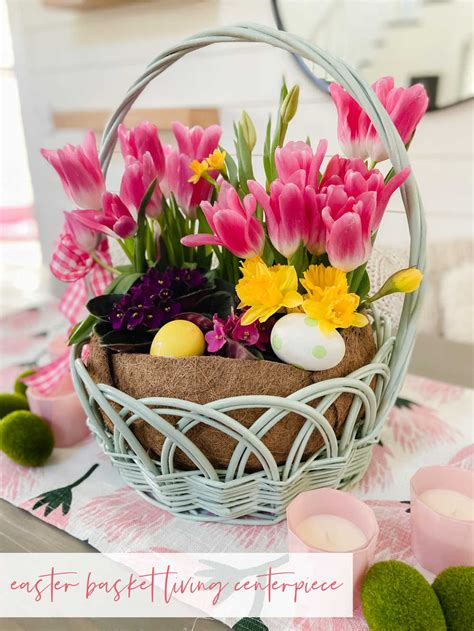Easter Basket Living Floral Centerpiece Spring Table