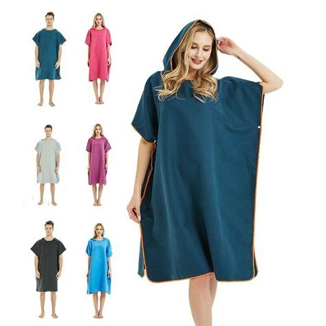Microfiber Wetsuit Changing Robe With Hood Quick Dry Hooded Towels For