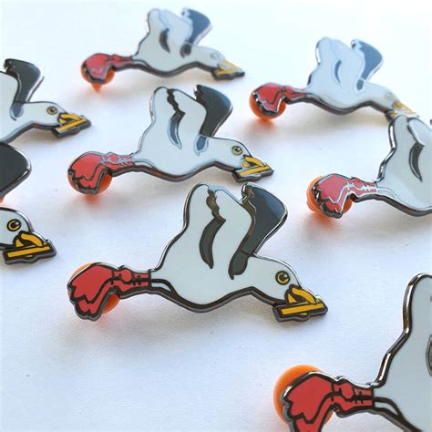 Chip Thief Seagull Enamel Pin By Feltmeupdesigns