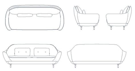 Multiple Dynamic Sofa Set Elevation Blocks Cad Drawing Details Dwg File