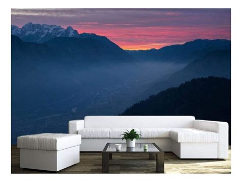 Wall26 Mountain At Sunset Removable Wall Mural Self Adhesive Large