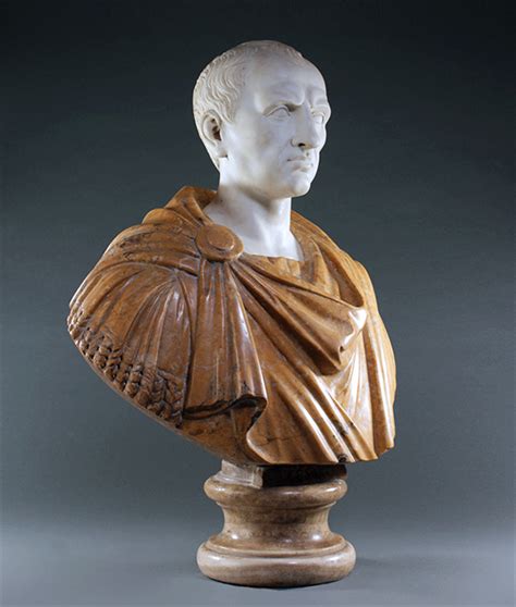 Grand Tour 18th C Carrara And Siena Marble Bust Of Julius Caesar
