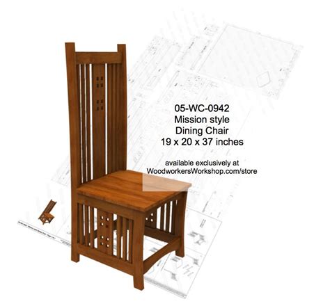 Mission Style Dining Room Chair Full Size Woodworking Plan