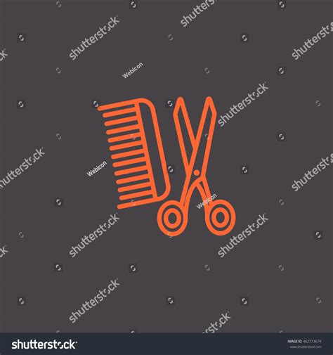 Comb Scissors Icon Vector Stock Vector Royalty Free 462773674