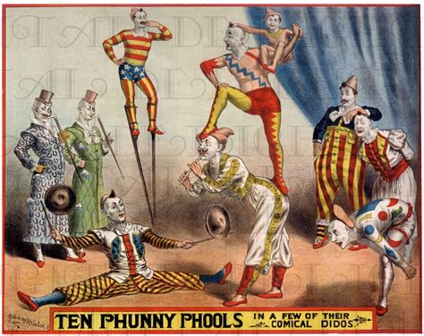Antique Circus Poster Vintage Clowns Vintage Illustration Etsy