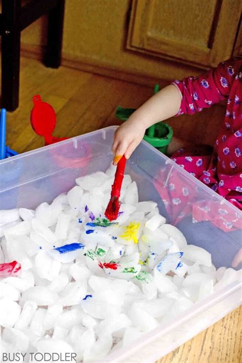 Painting Ice Cubes Activity Busy Toddler