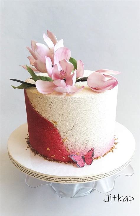 Magnolia Birthday Cake Decorated Cake By Jitkap Cakesdecor