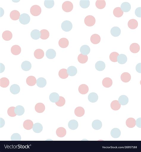 Polka Dots Seamless Pattern With Blue Pink Circles