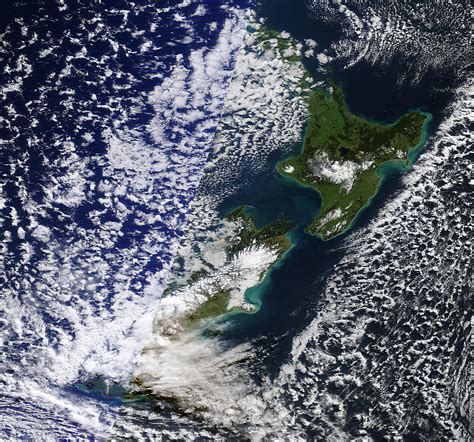 Nasa Satellite Image Snow On New Zealand 2672011 Scoop News