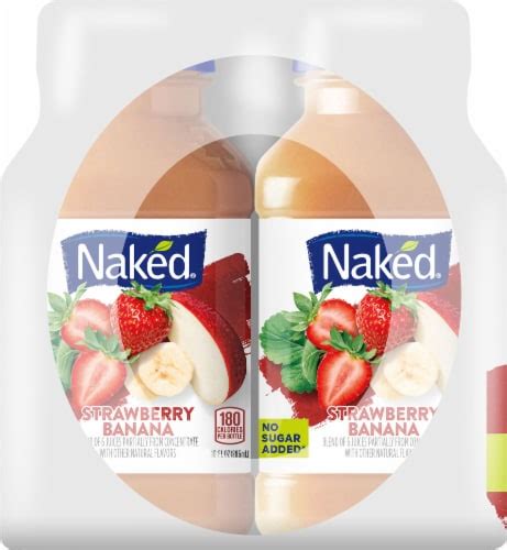 Naked® Fruit Smoothie Strawberry Banana Juice Blend 4 Bottles 10 Fl Oz Foods Co