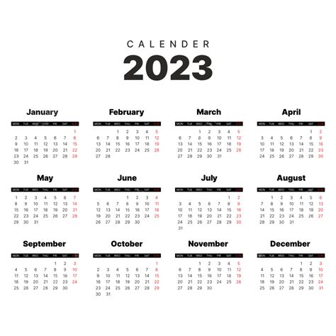 Gambar Templat Kalender 2023 Kalender 2023 Selamat Tahun Baru Png