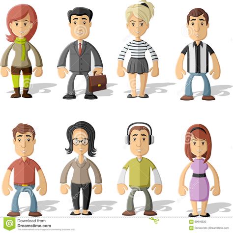 Group Of Hipster People Stock Vector Illustration Of Lady 69946530