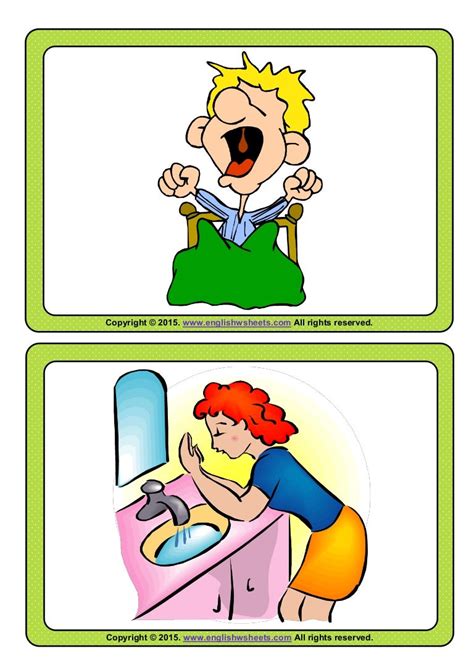 Daily Routine Flashcards For Kids