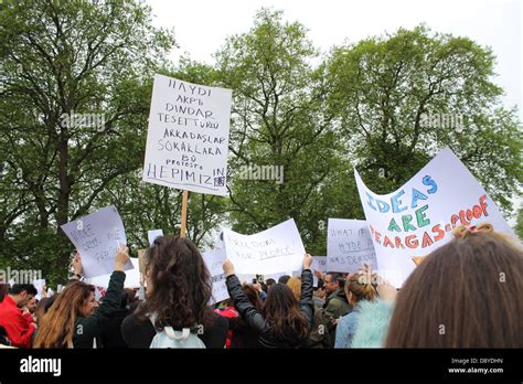 Turkish Protesters Gathered In London To Show Their Support To Gezi