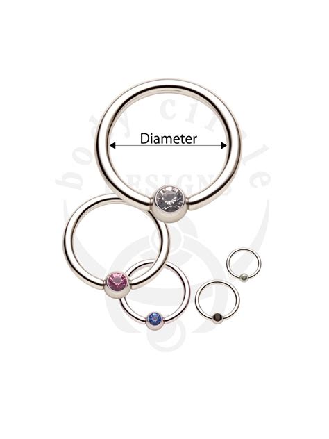 Captive Bead Rings 316lvm Stainless Steel With Set Gem Bead Body