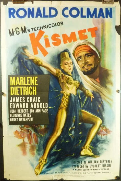 Kismet Original Movie Poster Starring Marlene Dietrich And Ronald
