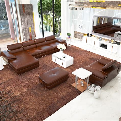 Elegant living room bar furniture set. (1 seat +3 seat+lounge/1 set) L shaple simple modern sofa for small living room #CE K13-in ...