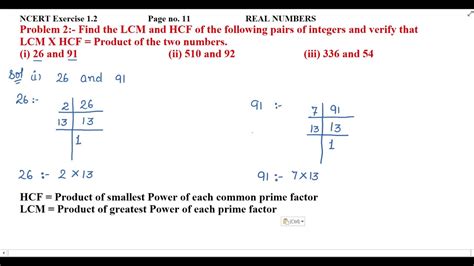 Find The Lcm And Hcf Of The Following Pairs Of Integers And Verify That