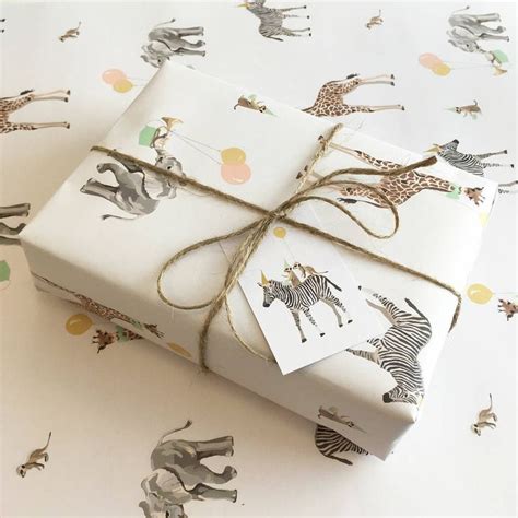 Safari Animals Wrapping Paper By Sirocco Design Unique T Wrapping