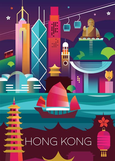 Hong Kong Print In 2020 Vintage Travel Posters Travel Posters