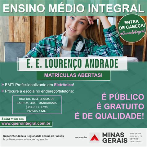 Matr Culas Para O Ensino M Dio Integral