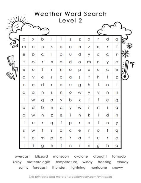 11 Windy Weather Word Search Neallsabine