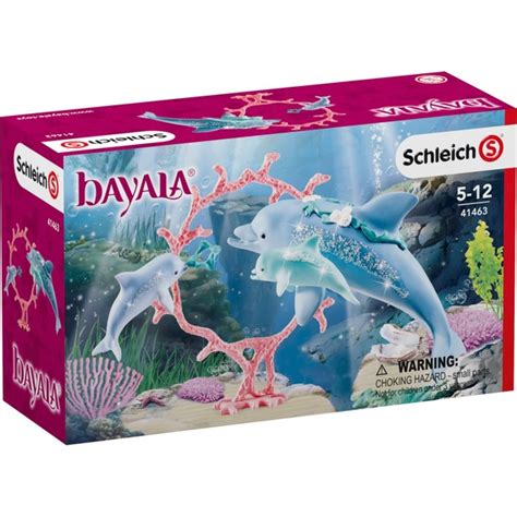 Schleich Bayala Dolphin Mum With Babies Spil Figur 5 År Flerfarvet