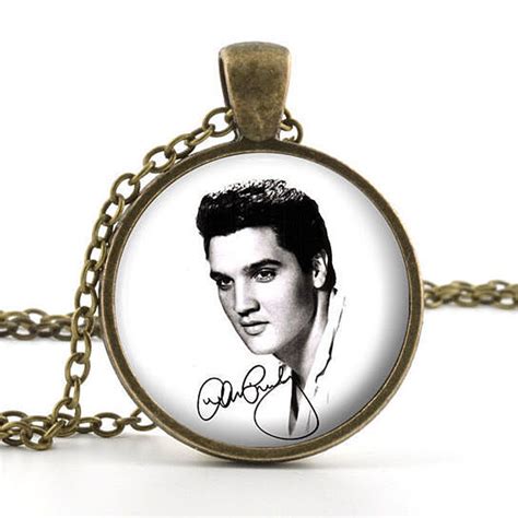 Buy Watermark Elvis Glass Photo Pendant Silver Necklace Jewelry By
