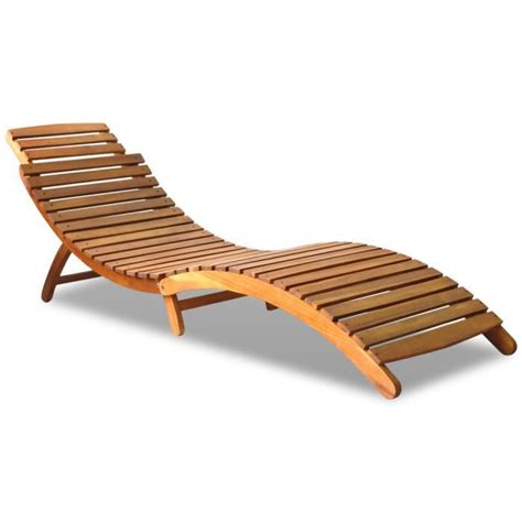 Chaise longue pliable en Bois d'acacia imperméable à l'eau design