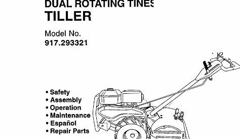 Craftsman 917293321 User Manual 6.5HP REAR TINE TILLER Manuals And