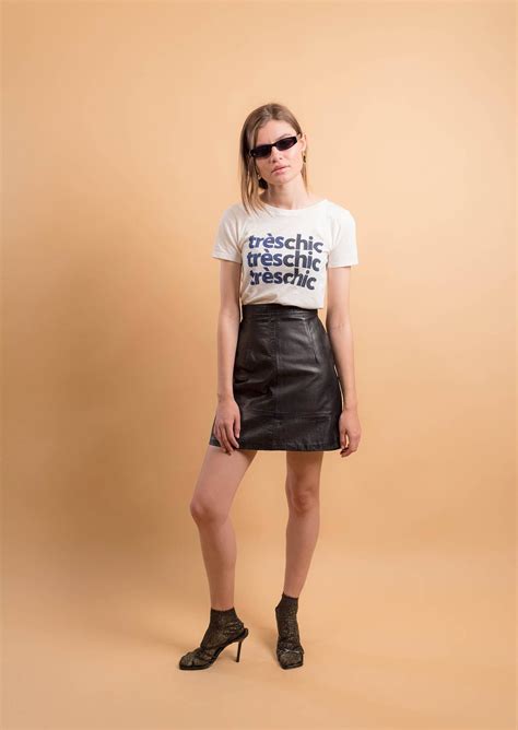 Leather Mini Skirt 80s High Waist Skirt Vintage 80s Black Etsy