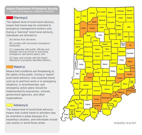 More Than 60 Indiana Counties Under Travel Restrictions Monday