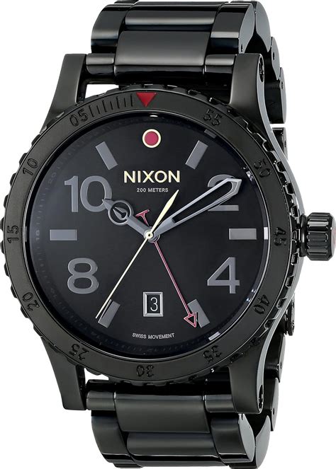 Nixon Mens A2771883 Diplomat Ss Analog Display Swiss Quartz Black Watch Nixon Watches
