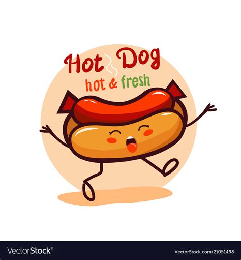 Cute Cartoon Hot Dog Royalty Free Vector Image