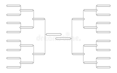 Simple Tournament Bracket Template For 16 Teams On White Background